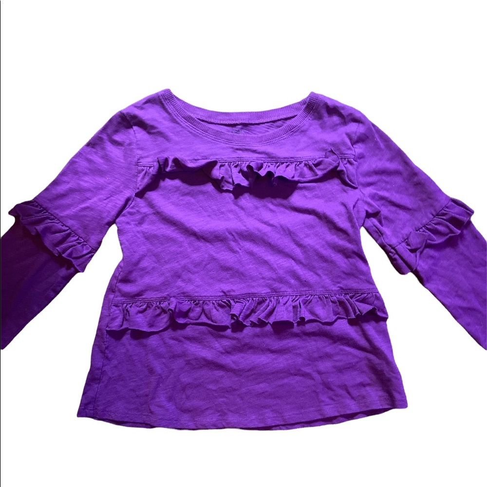 Kids purple ruffle shirt